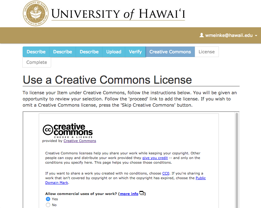 Creative Commons license chooser