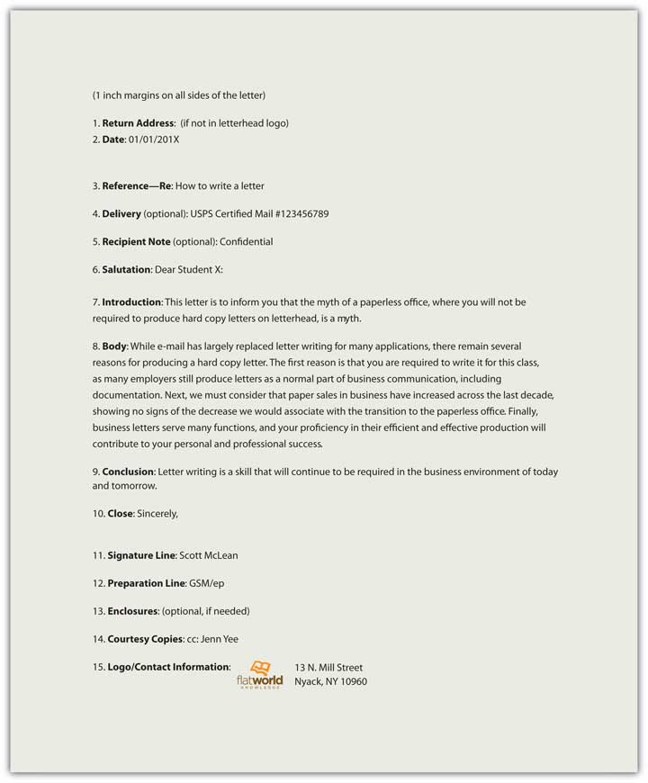 A sample business letter