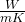 \tfrac{W}{m \degree K}