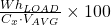 \tfrac{Wh_{LOAD}}{C_x \cdot V_{AVG}} \times 100