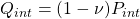 Q_{int} = (1 - \nu) P_{int}