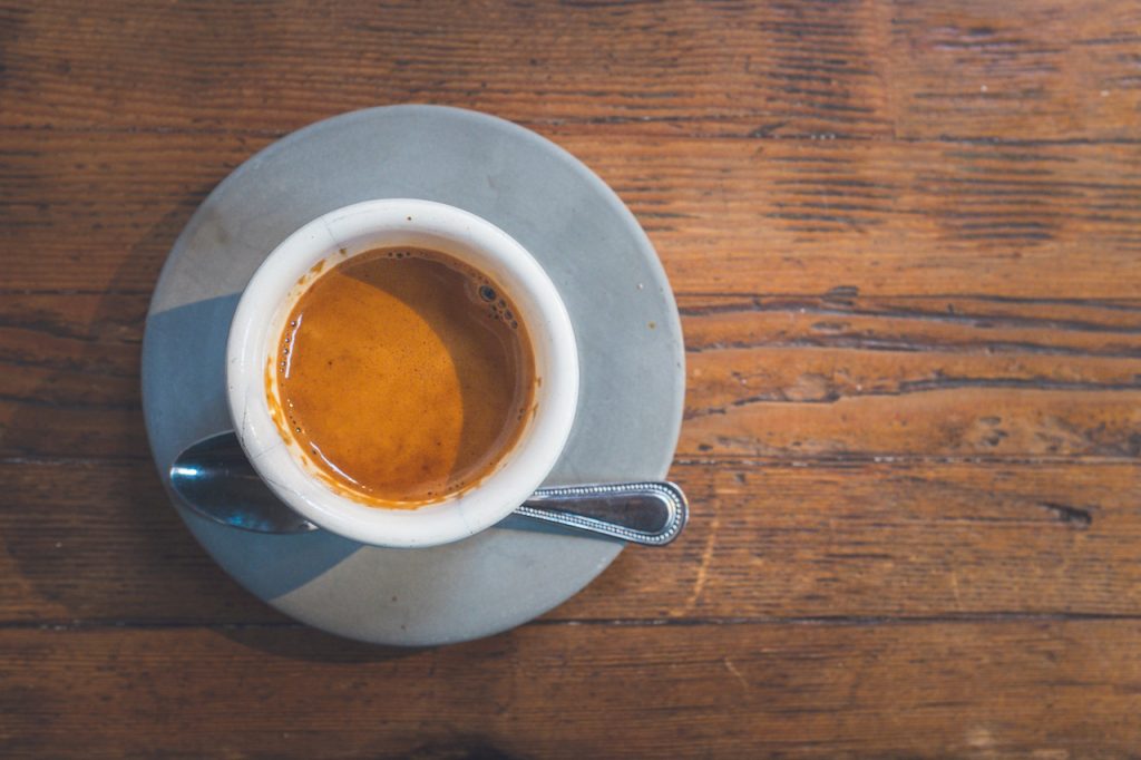 Espresso coffee on a table