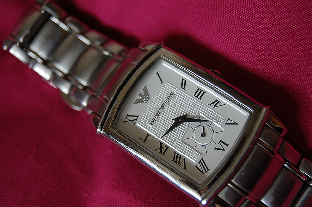 An expensive Emporio Armani watch