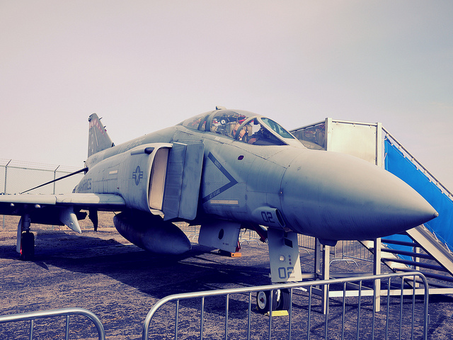 An old fighter jet at the MAPS Air Museum