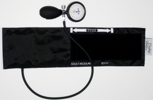 Sphygmomanometer and cuff.