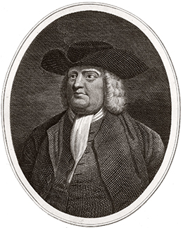 A portrait of William Penn is shown.