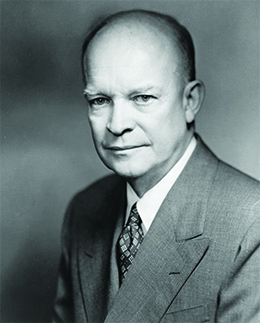 A photograph of Dwight D. Eisenhower is shown.